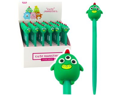 Gelové Pero Zelený Stvořík Modrý Inkoust 17cm 0.5mm