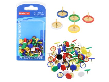 Sada Ploché Barevné Špendlíky do Kanceláře a Školy 90 ks