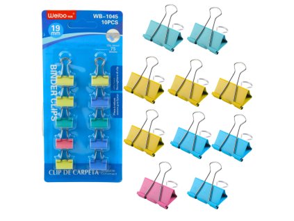 Sada Barevných Kancelářských Sponek Na Papír 10ks 19mm