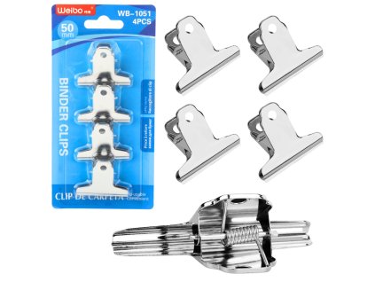 Sada Kovových Kancelářských Klipů, 4ks, 50mm