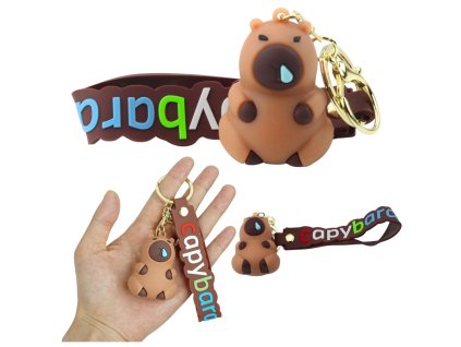 Přívěsek Figurka Kapybara Hnědá Přívěšek Karabina Kroužek