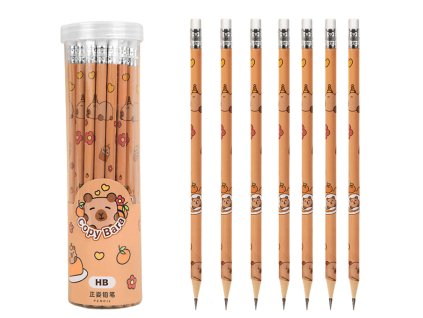 Sada Grafitové Tužky HB s Gumou Kapybara v Tubě 30ks.