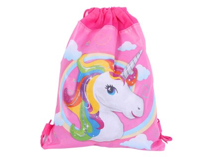 Školní vak na boty a gymnastický úbor Jednorožec Růžový 35x27 cm