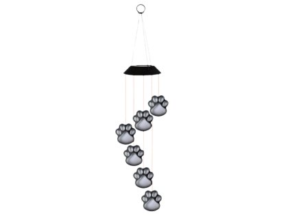 Solární Zahradní LED Lampy Barevné Psí Tlapy 70cm
