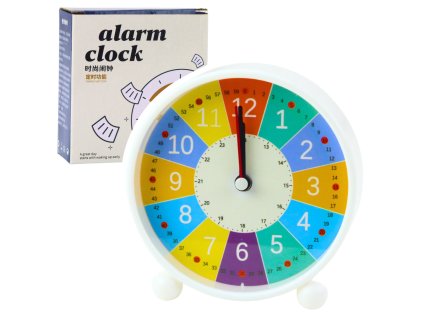 Dětský Edukační Budík Quartzový Barevný Minuty Sekundy 12cm