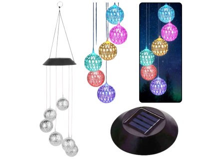 Solární Zahradní LED Zvonkohry Marocké Koule 70cm