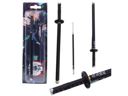 Metalové Pero Meč Katana Anime Černý Inkoust Vyměnitelná Náplň Černá