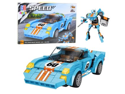 Stavebnice Auto Robot 2v1 Oranžovo-Modré Pohon 336 dílků