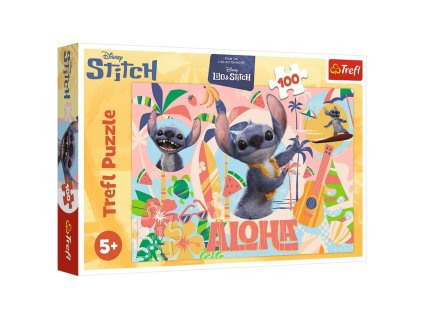 Puzzle 100 - Stitch a přátelé v akci - Disney Trefl 16495