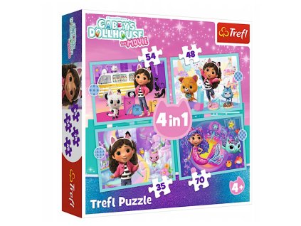 Puzzle - 4v1 - Dobrodružství Gabby - Gabbin domeček Trefl 34670