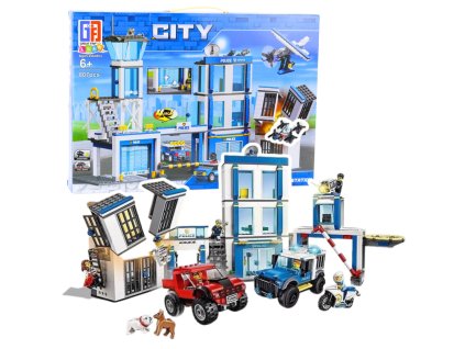 Stavebnice Stavěcí Policejní Stanice Vozidla Policie 4v1 807 ks