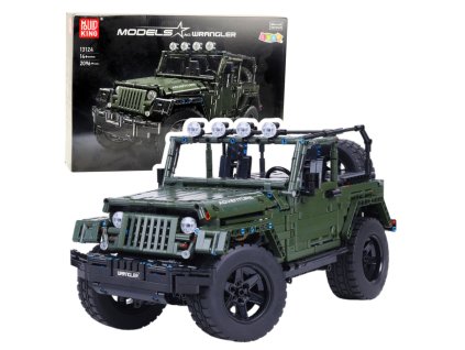 Stavebnice Terénní Auto Khaki Zelené 2078 ks