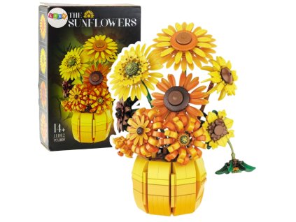 Konstrukční Stavebnice Slunečnicový Květinový Aranžmá ve Váze 1009 dílů