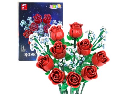 Stavebnice Květinová Kytice Červené Růže 649 ks