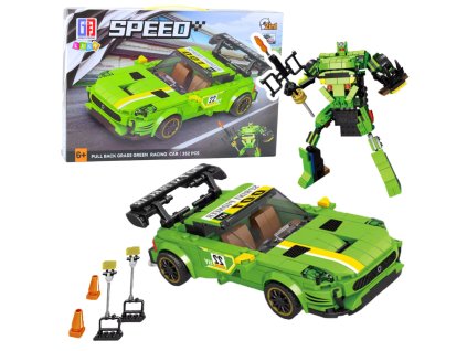 Konstrukční Stavebnice Auto Robot 2v1 Žluto-Zelený Pohon 352 ks.