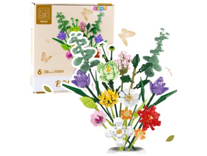 Stavebnice Dekorativní Bukét Květiny Barevné 836 ks