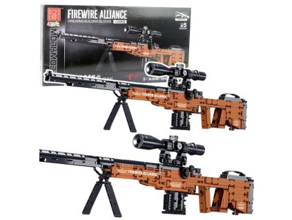 Stavebnice Střelecká Puška AWM 1594 ks s Funkcí Střelby