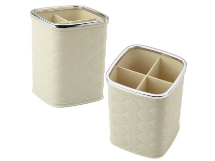 Organizér na štětce Čtyři Přihrádky Bílý 12 x 9,5cm