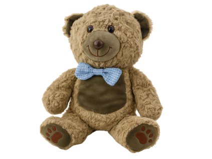 Plyšová Hračka Medvídek s Modrým Motýlkem Světle Hnědý 30cm