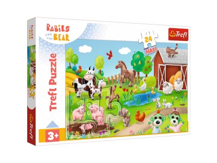 Puzzle 24 maxi Bobaski a Zvířata Trefl 14372