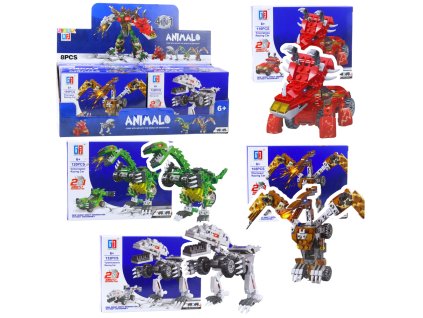 Stavebnice Dinosaurus Auto 2v1 105-132 dílů Mix