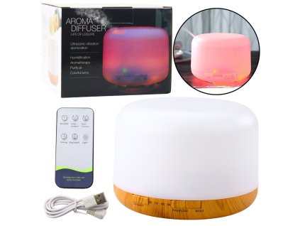 Zvlhčovač Vzduchu Difuzér Aromaterapie Noční Lampička LED Dálkové Ovládání 300ml