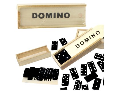 Rodinná Logická Hra Domino 32 Destičky Dřevěné Černé