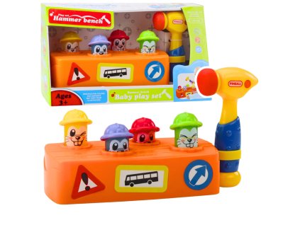 Interaktivní hračka Barevný Paličník Kladivo Křečci Silniční Roboty