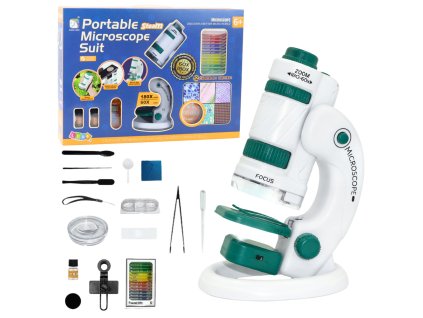 Přenosný Vzdělávací Mikroskop Pro Děti 2v1 60X/180X Příslušenství
