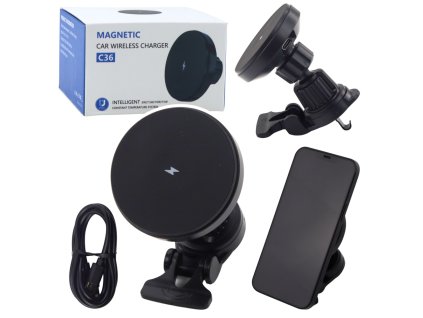 Magnetický Držák do Auta s Indukčním Nabíjením 15W