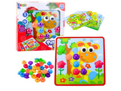 Mozaika Kreativní Knoflíková Skládačka Barevná 12 Šablon 46 Knoflíků