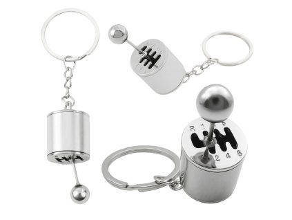 Kovový přívěsek na klíče Převodovka Pohyblivá Stříbrný