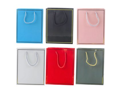 Dárková taška se zlatým rámečkem Mix barev 23 x 18 x 10 cm