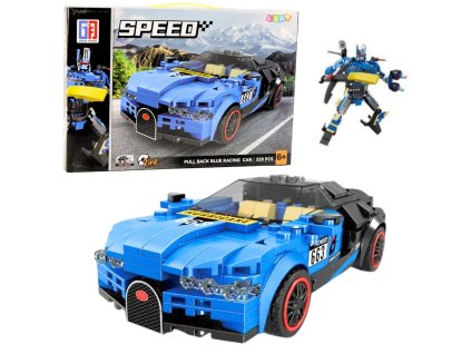 Stavebnice Robot Auto 2v1 Hurricane Modrá 328 ks