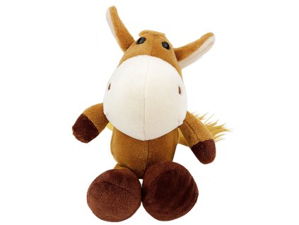 Plyšová hračka přítulka kůň s přísavkou hnědý 23 x 12 cm