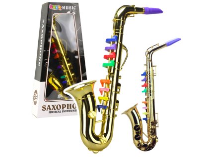 Dětský Hudební Nástroj Hračka Saxofon Zlatý