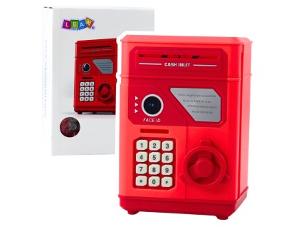 Elektronický Bankomatový Trezor Pokladnička Na PIN Pro Děti Červená