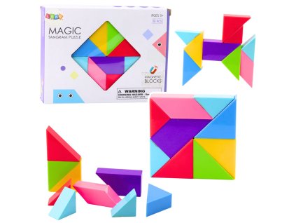 Magnetické stavebnice Tangram Barevná Skládačka Samolepky 9 ks