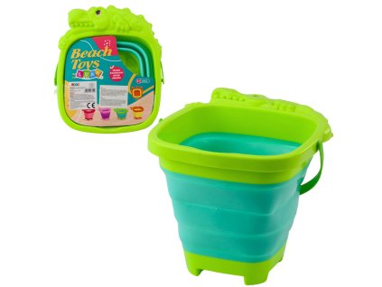 Skládací Silikonový Vědro Krokodýl Plážové Zelené