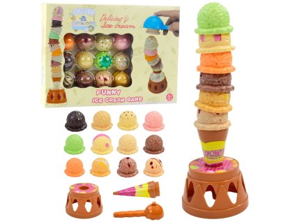Hra Dovednostní Věže Zmrzlinové Kopečky Barevné 17 dílů