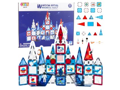 Magnetické stavebnice Okénka Vesmírná dobrodružství 90 ks