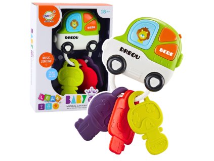 Interaktivní Hračka Autíčko Kousátko Klíče pro Děti Světla Zvuky