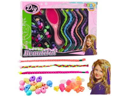Sada Krásy Copánky Korálky na Vlasy Barevné DIY