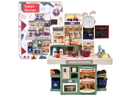 Dětská Kuchyňka Pro Děti Pára Světla Zvuky 33 Doplňků