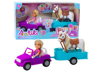 Sada Panenka Ankiki Kabriolet s Přívěsem a Koněm