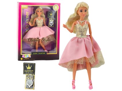 Panenka Anlily v Elegantní Zlatorůžové Plesové Šaty s Doplňky