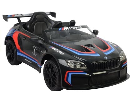 Elektrické auto BMW M6 GT3 pro děti s dálkovým ovládáním, černé - 3 až 6 let, 45W motory
