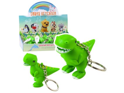 Klíčenka Batoh Dinosaurus Svítilna LED Zvuky Mix Barev