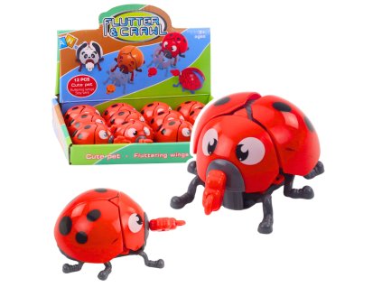 Natahovací hračka beruška pohybující končetinami křidélky