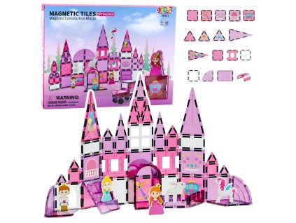 Magnetická Stavebnice pro Dívky - Kreativní Růžová Sada 58 Elementů